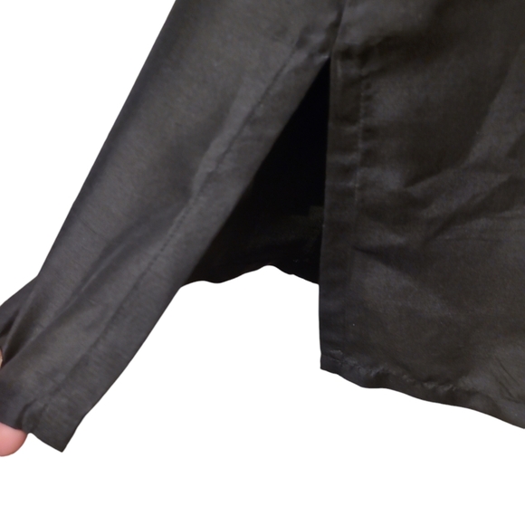 100% Silk Black Button up Oversized Medium Shacket top Vintage EUC - Picture 5 of 8